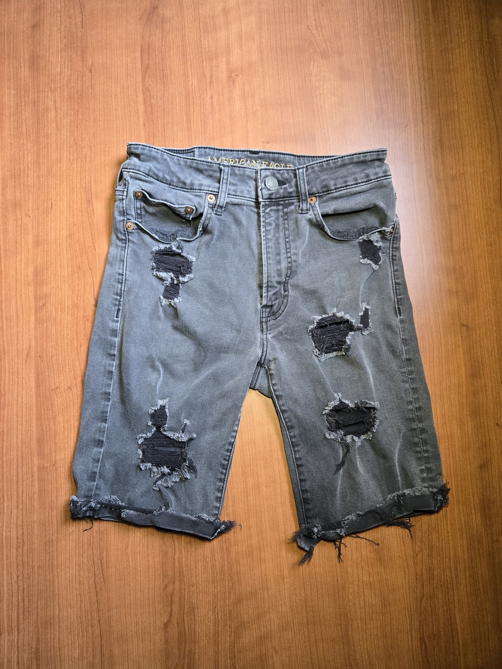 American Eagle Outfitters Distressed Black Men’s Denim Shorts